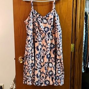Torrid size 2 midi floral dress pink and blue